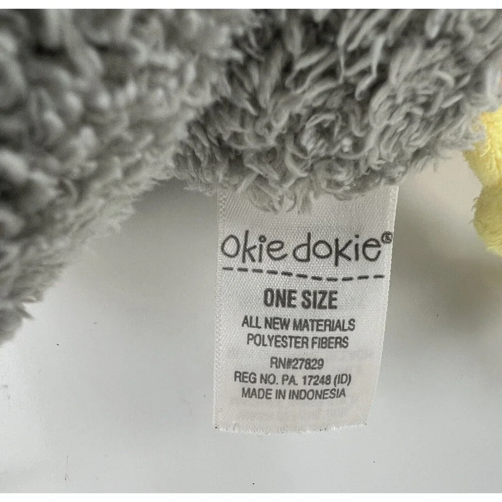 Okie Dokie Gray & Yellow Soft Plush 10